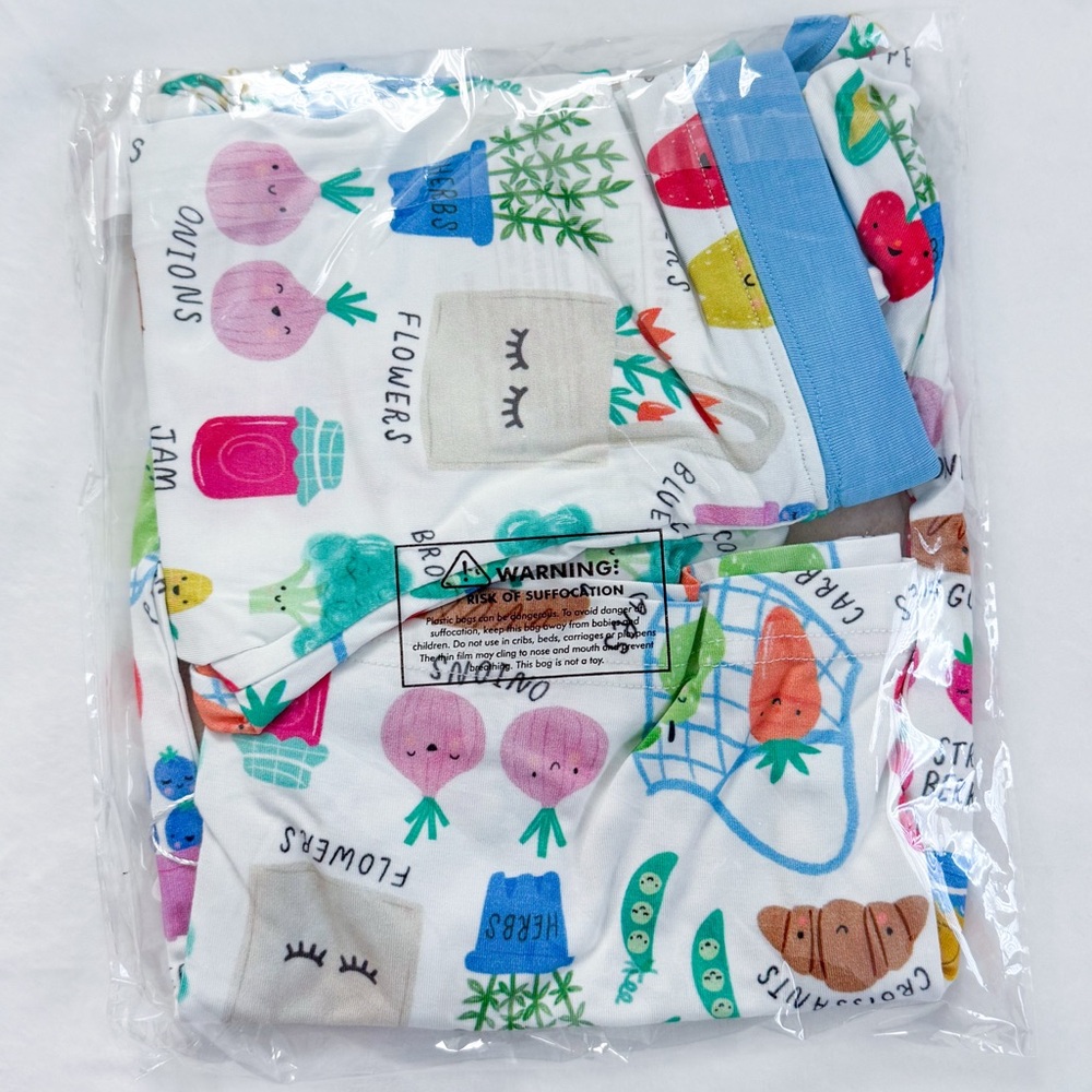 Little Sleepies Farmer’s Market Long Sleeve Two Piece Pajama Set 2T NWT NIB - Picture 3 of 5